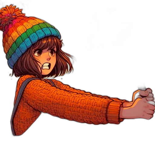 hat, jacket, staff, dress transparent PNG cut-out