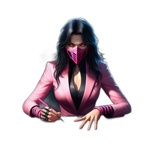 mask, jacket, face, weapon transparent PNG cut-out