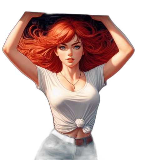 dress, hair, comic book art, concept art transparent PNG cut-out