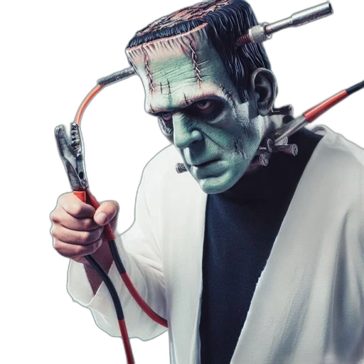 staff, mask, robot, cyberpunk transparent PNG cut-out