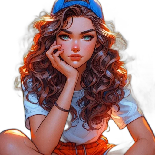 face, hat, dress, hair transparent PNG cut-out