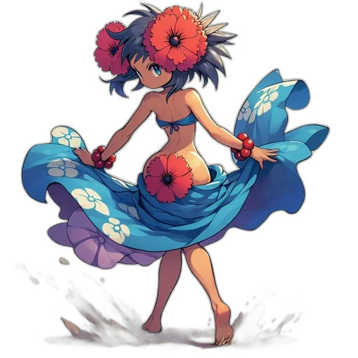 dress, flower, concept art, pixel art transparent PNG cut-out