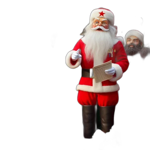 staff, 3d render, concept art, santa transparent PNG cut-out