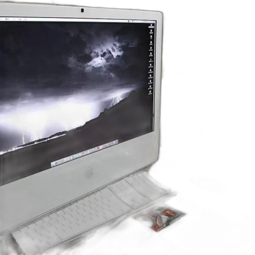 3d render, cluttered, desk, apple transparent PNG cut-out