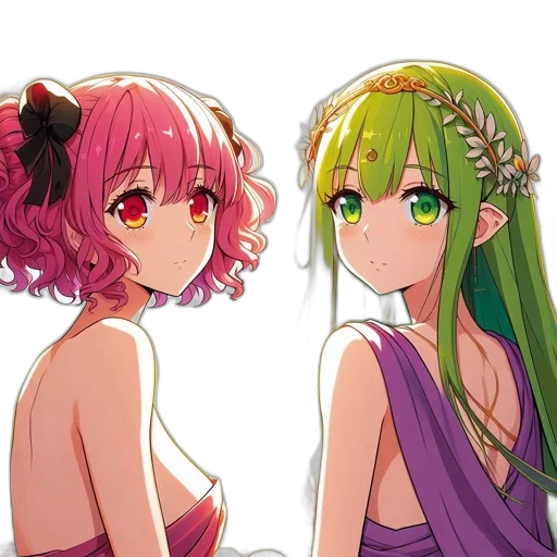 crown, dress, hair, anime transparent PNG cut-out
