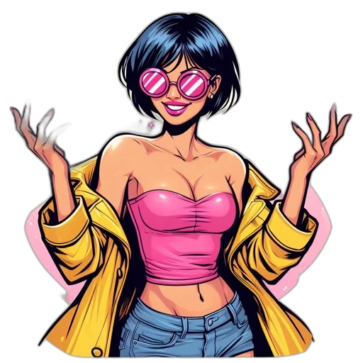 jacket, comic book art, concept art, cartoon transparent PNG cut-out