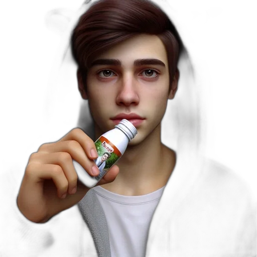 bottle, face, jacket, weapon transparent PNG cut-out