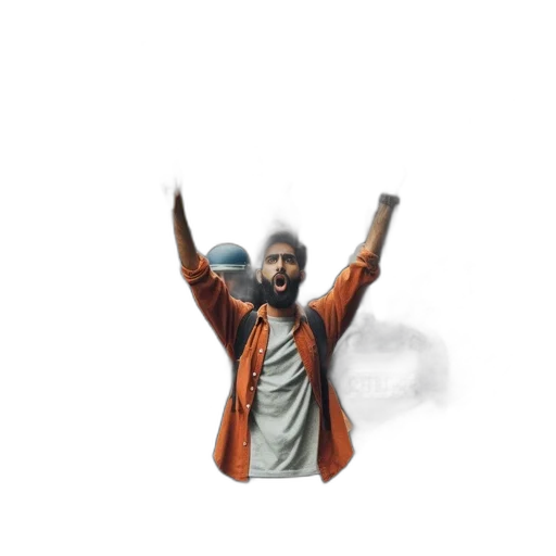 jacket, staff, pixel art, concept art transparent PNG cut-out