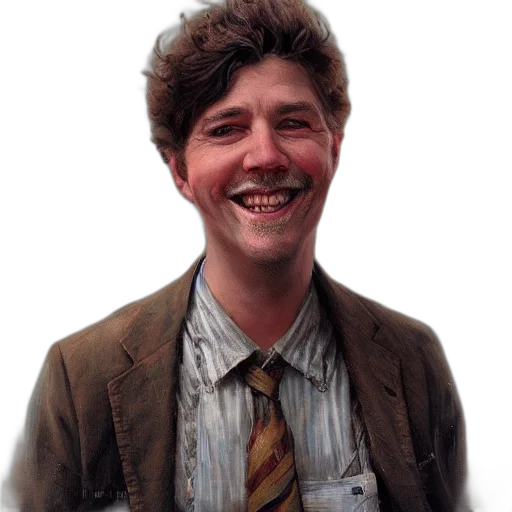 staff, jacket, face, hair transparent PNG cut-out