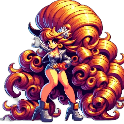 hair, staff, jacket, crown transparent PNG cut-out