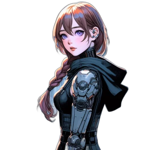 staff, jacket, robot, weapon transparent PNG cut-out