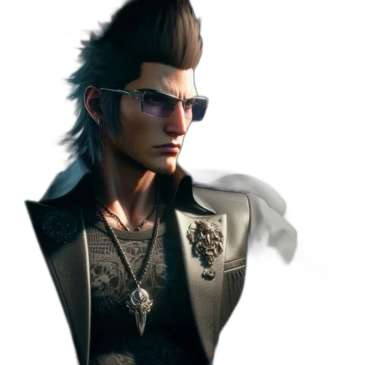 jacket, staff, face, concept art transparent PNG cut-out