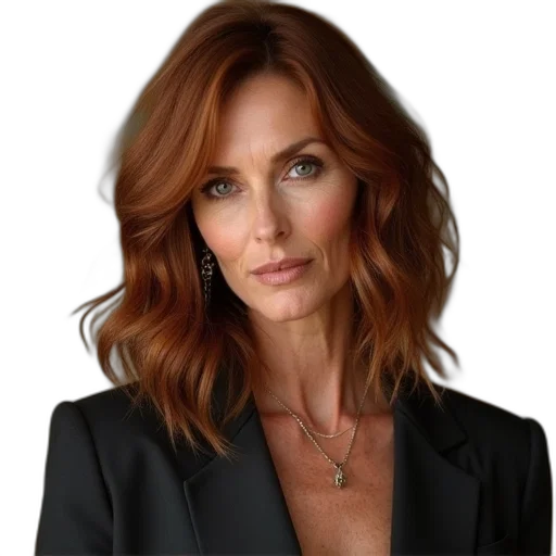 hair, jewelry, jacket, staff transparent PNG cut-out