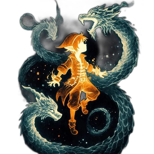 dragon, staff, creature, animal transparent PNG cut-out