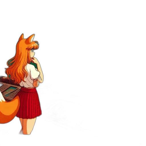 dress, staff, animal, concept art transparent PNG cut-out
