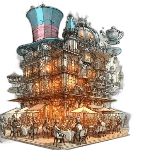 building, furniture, hat, concept art transparent PNG cut-out