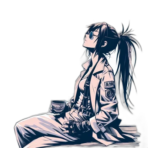 jacket, comic book art, anime, cyberpunk transparent PNG cut-out
