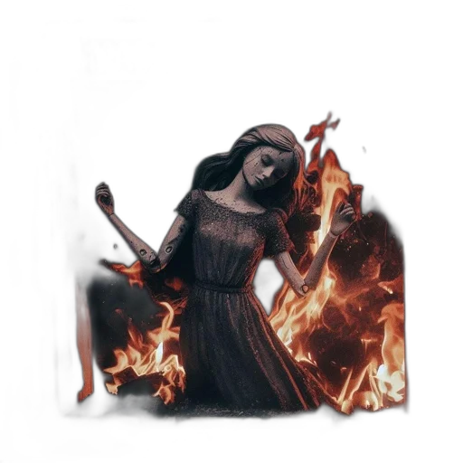 dress, jacket, staff, weapon transparent PNG cut-out