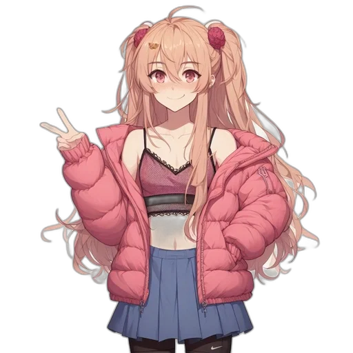 jacket, dress, creature, hair transparent PNG cut-out