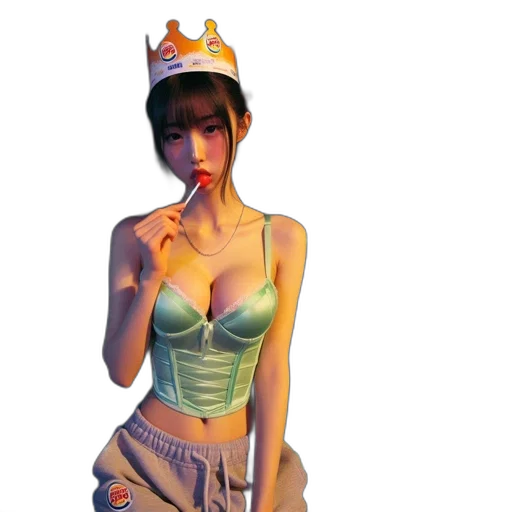 crown, dress, 3d render, photorealistic transparent PNG cut-out