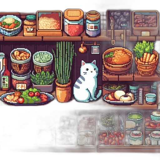 food, furniture, animal, pixel art transparent PNG cut-out
