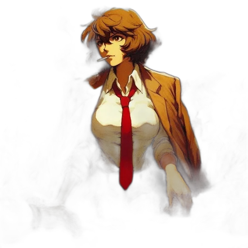 jacket, staff, face, concept art transparent PNG cut-out