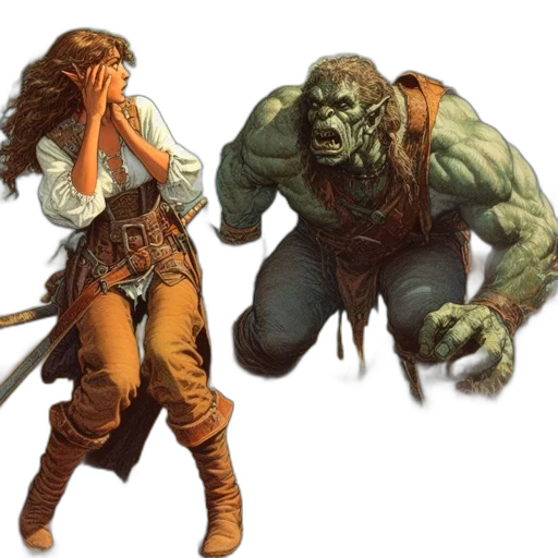 concept art, fantasy art, comic book art, underwater transparent PNG cut-out