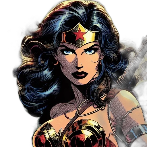comic book art, concept art, wonder, woman transparent PNG cut-out