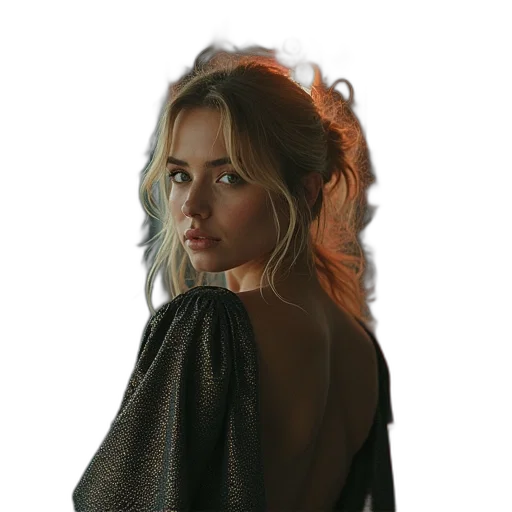 jacket, dress, hair, face transparent PNG cut-out