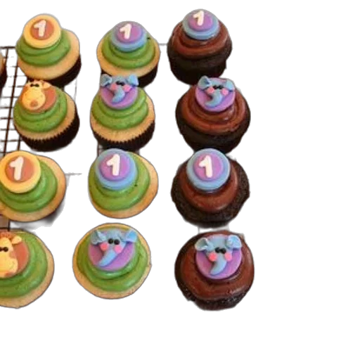 food, variety, cupcakes, colorful transparent PNG cut-out