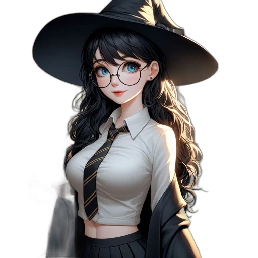 hat, staff, dress, face transparent PNG cut-out