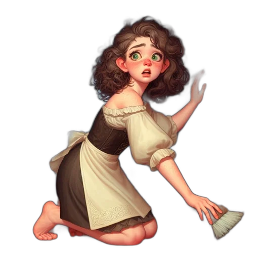 dress, staff, face, creature transparent PNG cut-out