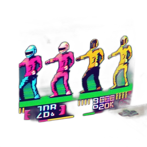 pixel art, vaporwave, concept art, 3d render transparent PNG cut-out