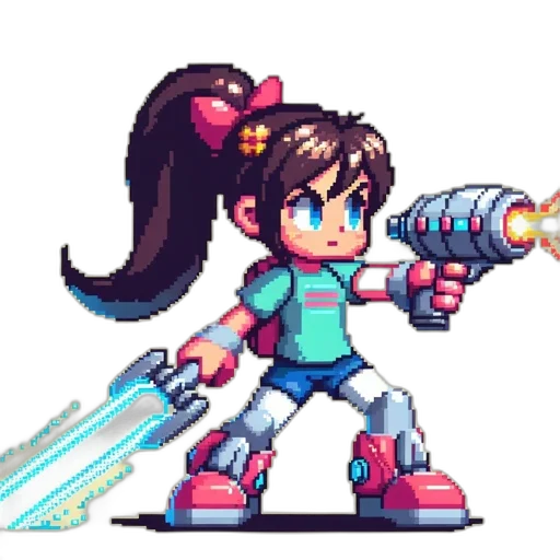weapon, staff, sword, robot transparent PNG cut-out