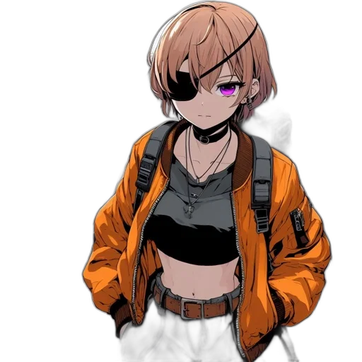 jacket, mask, staff, face transparent PNG cut-out