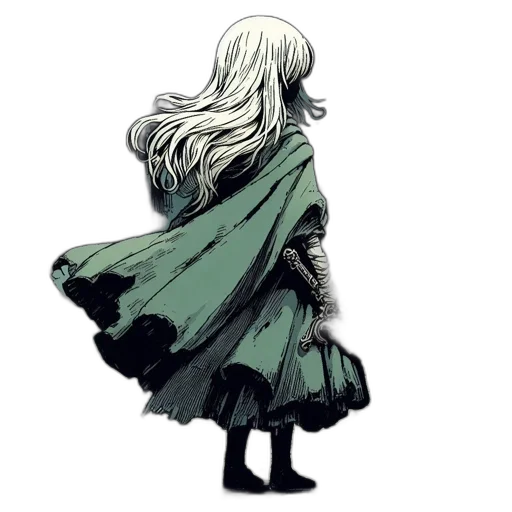 dress, hair, jacket, creature transparent PNG cut-out