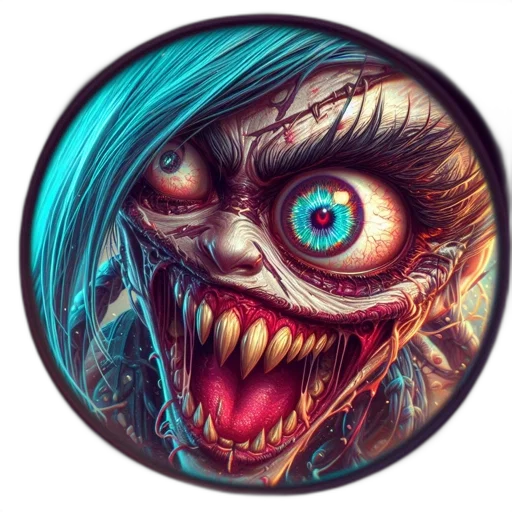 face, creature, mask, comic book art transparent PNG cut-out