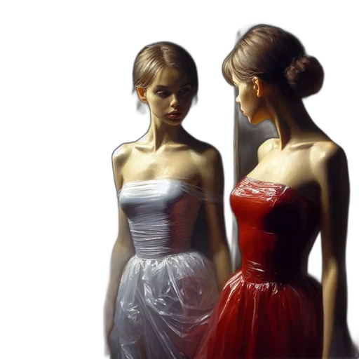 dress, oil painting, photorealistic, concept art transparent PNG cut-out