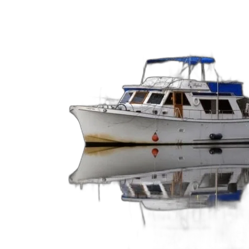 3d render, photorealistic, white, boat transparent PNG cut-out