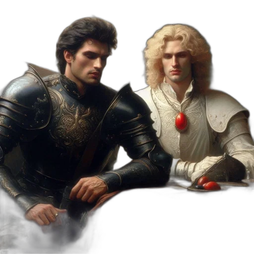 sword, crown, jacket, fantasy art transparent PNG cut-out