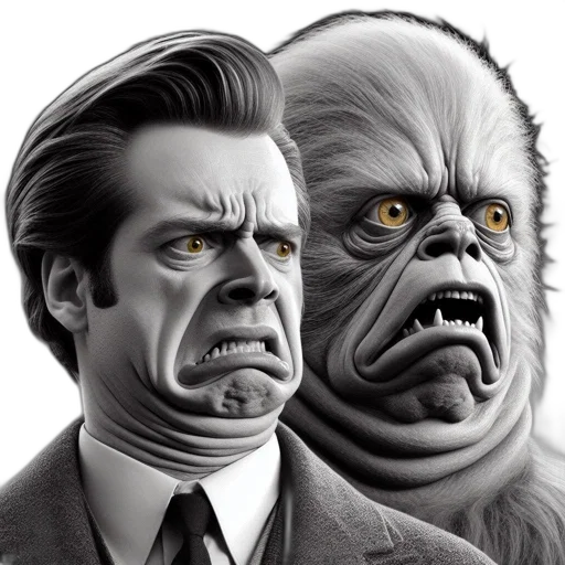 face, creature, animal, photorealistic transparent PNG cut-out