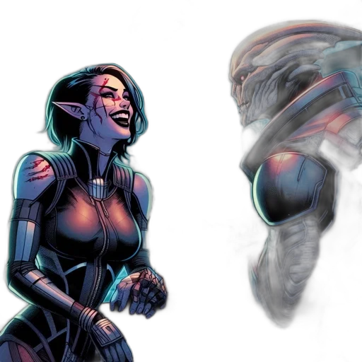 comic book art, concept art, outer space, futuristic transparent PNG cut-out