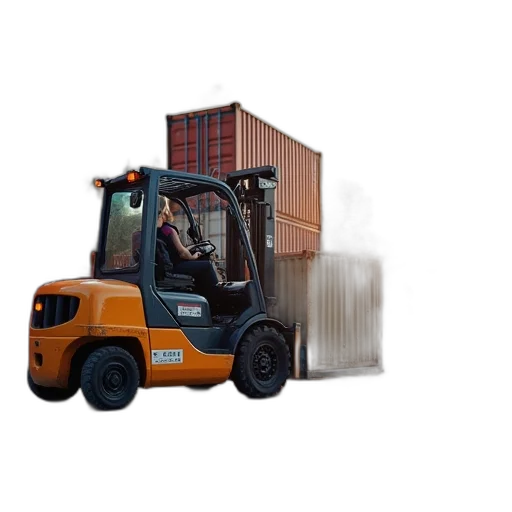 furniture, photorealistic, forklift, carrying transparent PNG cut-out