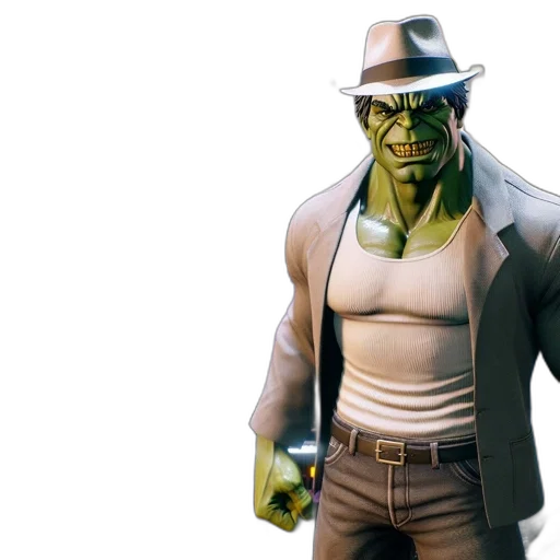 concept art, 3d render, comic book art, green-skinned transparent PNG cut-out