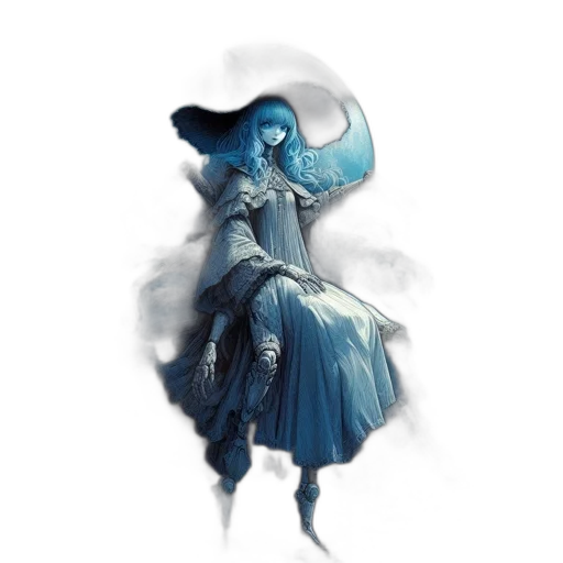 dress, staff, creature, mask transparent PNG cut-out