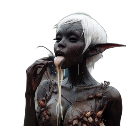 creature, mask, face, staff transparent PNG cut-out