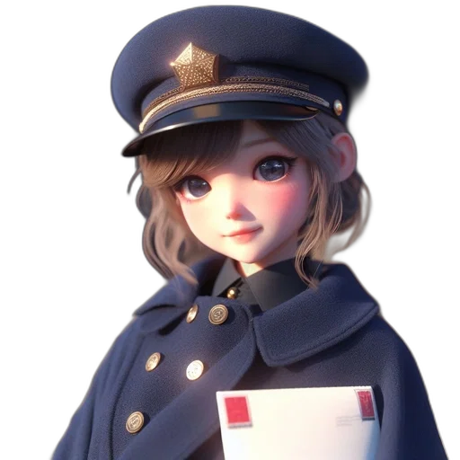 staff, jacket, hat, face transparent PNG cut-out