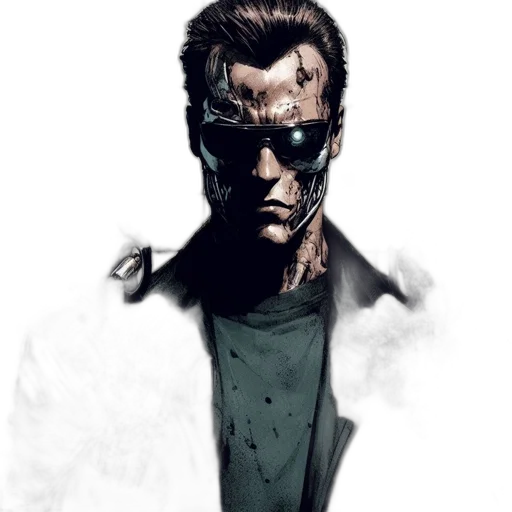 robot, face, comic book art, cyberpunk transparent PNG cut-out