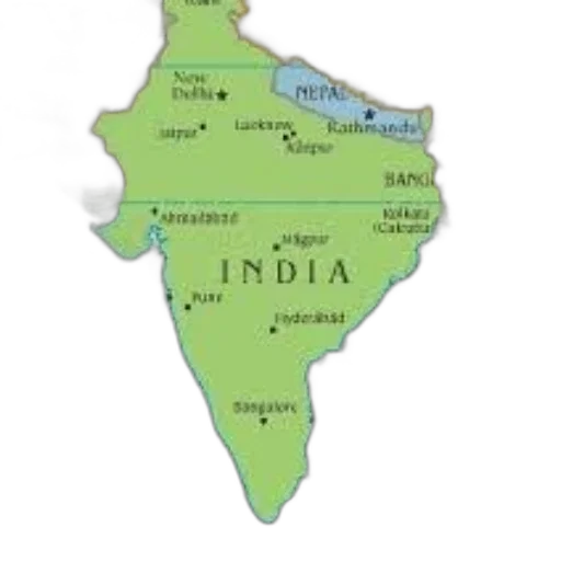 map, south, asia, highlighting transparent PNG cut-out