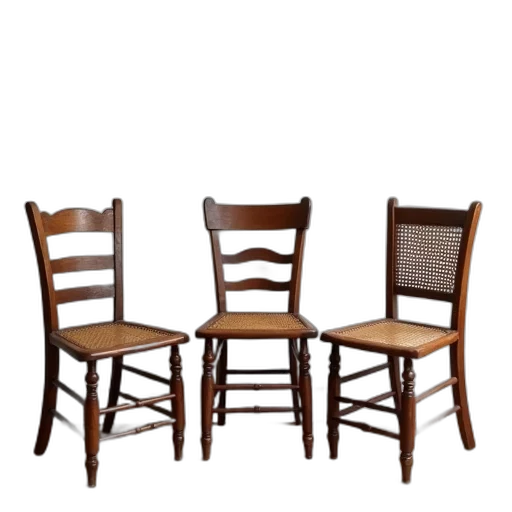 furniture, 3d render, photorealistic, three transparent PNG cut-out